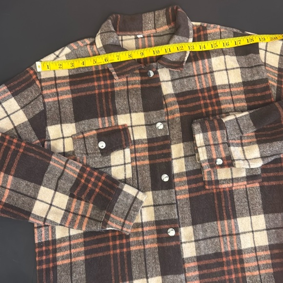 Oversized Lumberjack Brown Plaid Button Shirt - Picture 8 of 16